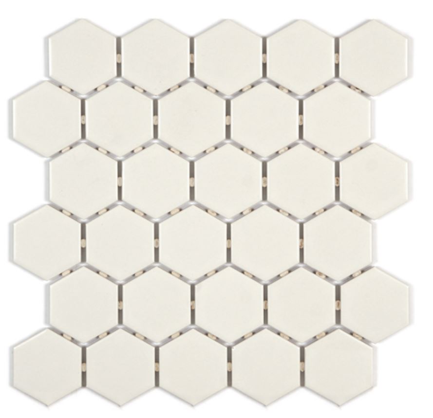 Ontario hexagon mosaic 2" matte biscuit (11.9 x 10.7) 0.82 pc/sheet
